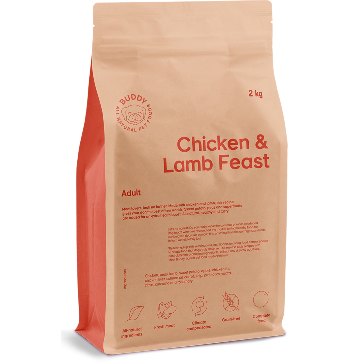 Buddy • Hrană uscată Chicken & Lamb Feast (pui și miel) 2kg