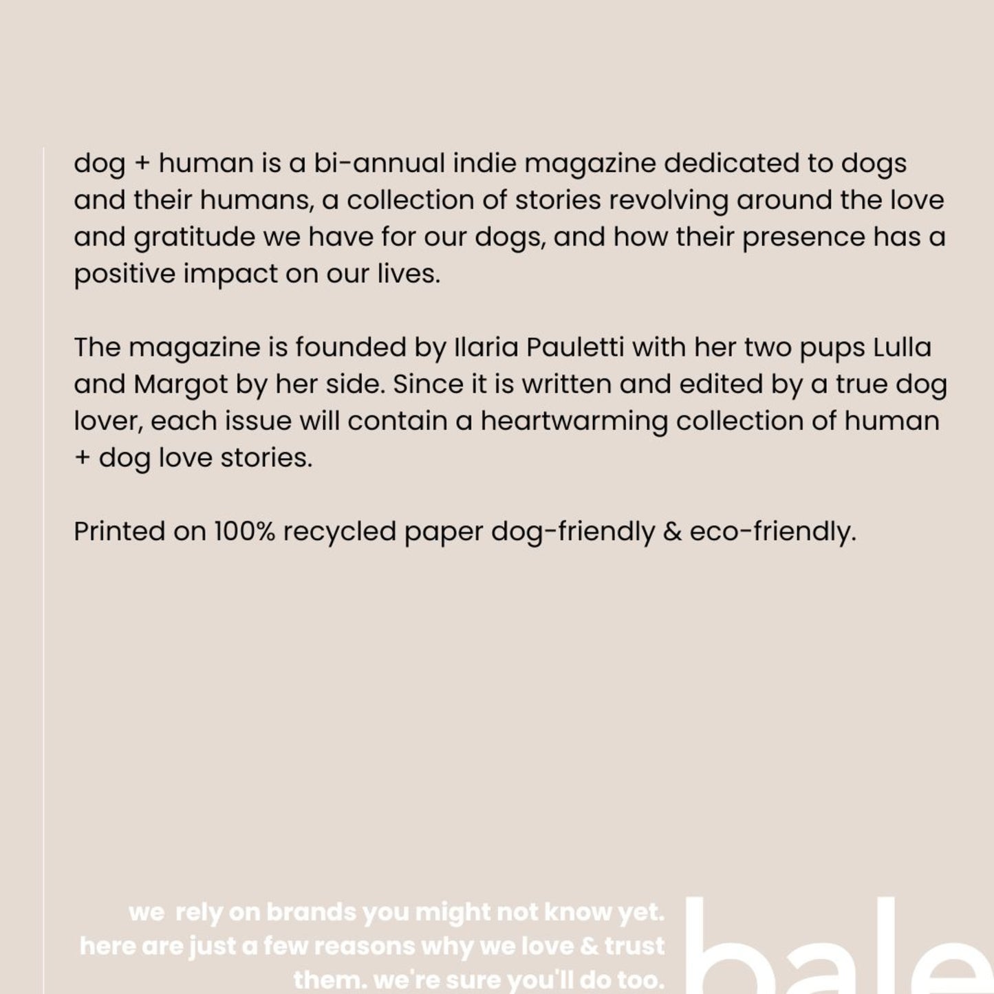 Dog+human • Magazine (issue 1)